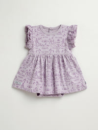 Queen Esther Lavender Short Sleeve Twirl Dress Bodysuit Cotton