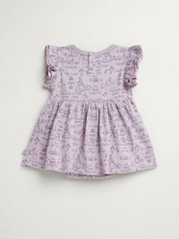 Queen Esther Lavender Short Sleeve Twirl Dress Bodysuit Cotton