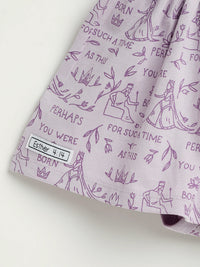 Queen Esther Lavender Short Sleeve Twirl Dress Bodysuit Cotton