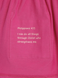 Fuchsia Prayer Pocket Short Sleeve Twirl Dress Bodysuit Cotton