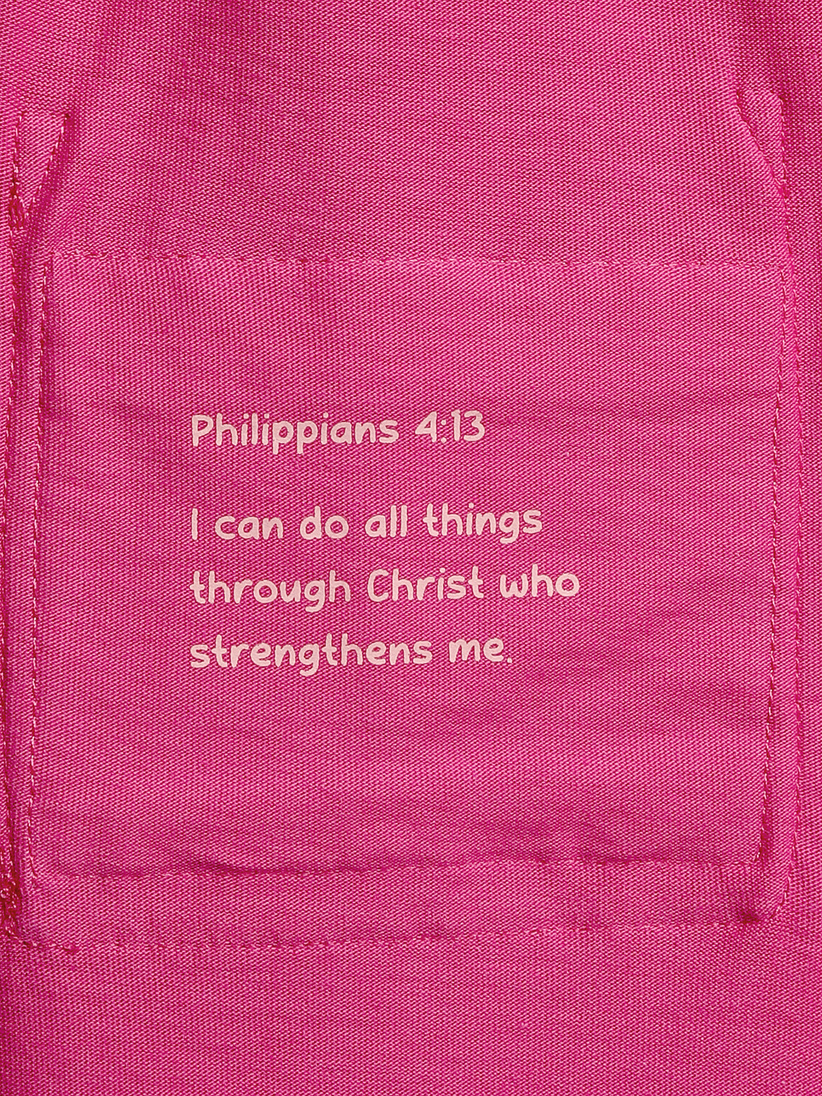 Fuchsia Prayer Pocket Short Sleeve Twirl Dress Cotton