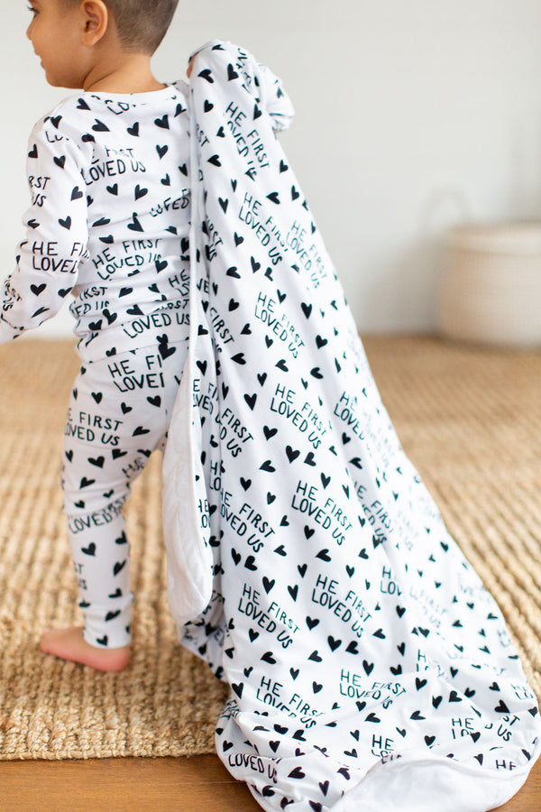 He First Loved Us Blanket Cotton