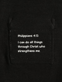 Black Prayer Pocket Short Sleeve T-Shirt Cotton