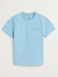 Blue Prayer Pocket Short Sleeve T-Shirt Cotton