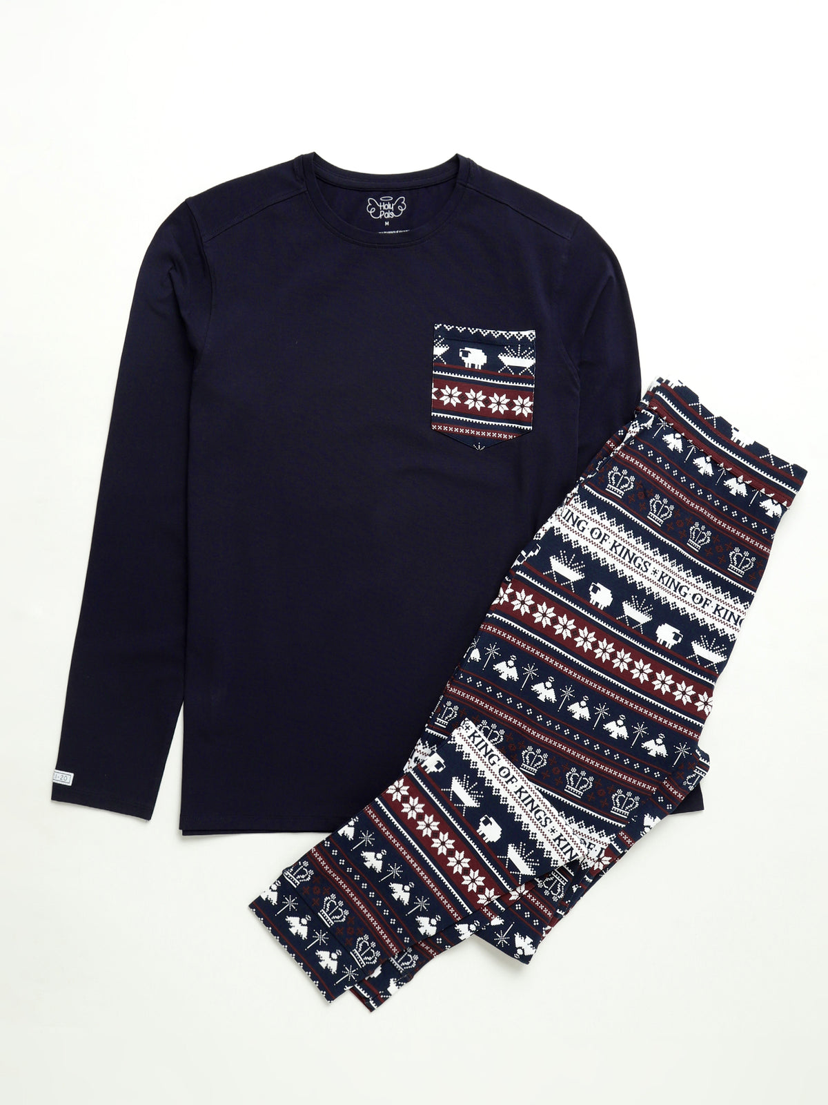 King of Kings Midnight Blue Mens PJ Set Cotton