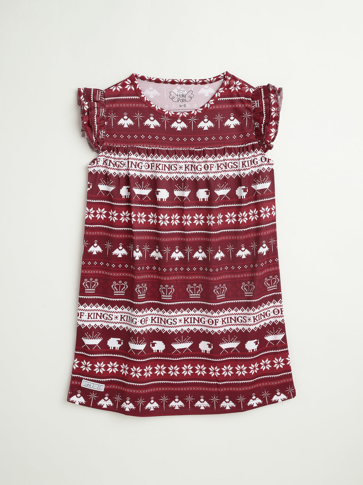 King of Kings Ruby Red PJ Girls Nightgown Polyester