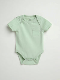 Pistachio Prayer Pocket Short Sleeve Bodysuit Cotton