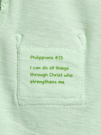 Pistachio Prayer Pocket Short Sleeve Bodysuit Cotton