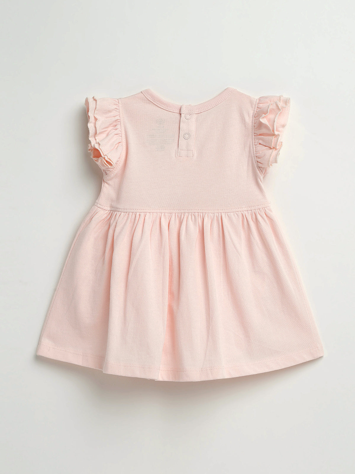 Pink Prayer Pocket Short Sleeve Twirl Dress Bodysuit Cotton