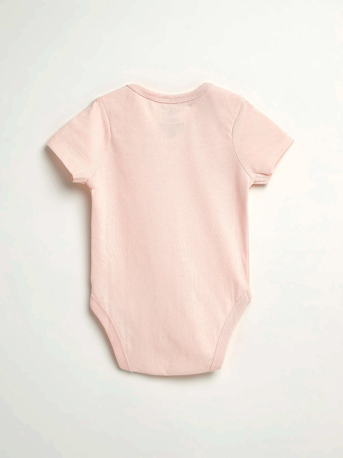 Pink Prayer Pocket Short Sleeve Bodysuit Cotton