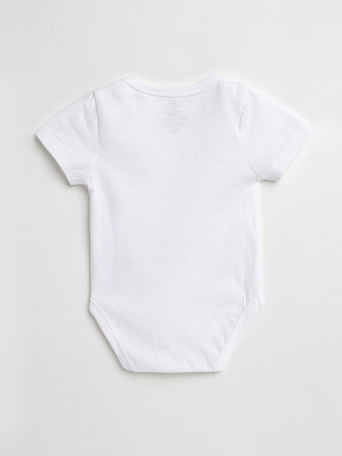 White Prayer Pocket Short Sleeve Bodysuit Cotton