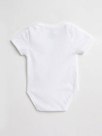 White Prayer Pocket Short Sleeve Bodysuit Cotton