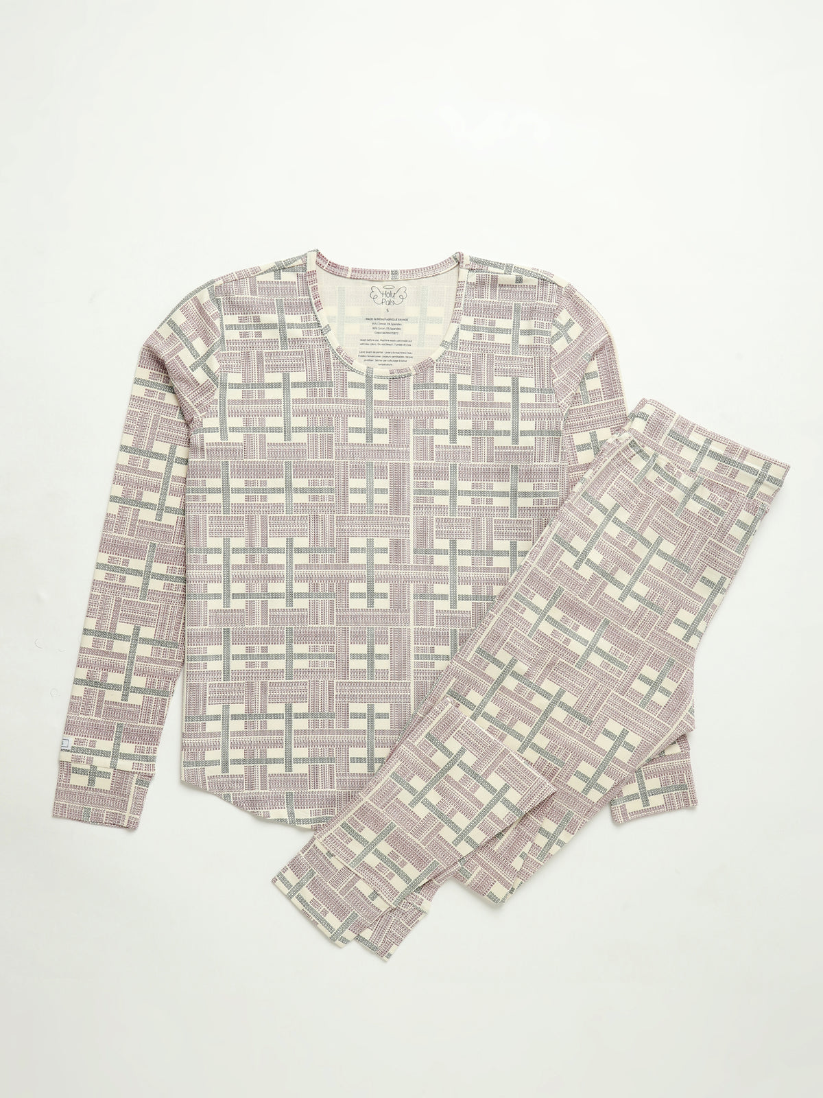 Prophecy Plaid Womens Jogger PJ Set Cotton