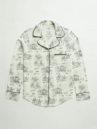 O Little Town of Bethlehem Womens Notch Collar PJ Set Cotton