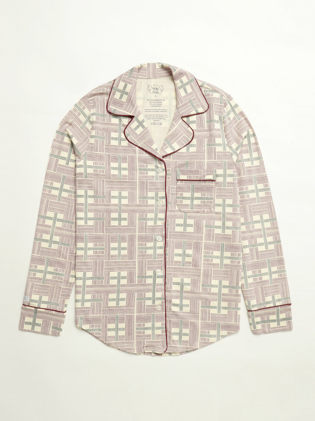 Prophecy Plaid Womens Notch Collar PJ Set Cotton