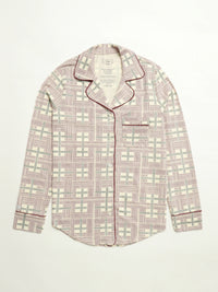 Prophecy Plaid Womens Notch Collar PJ Set Cotton