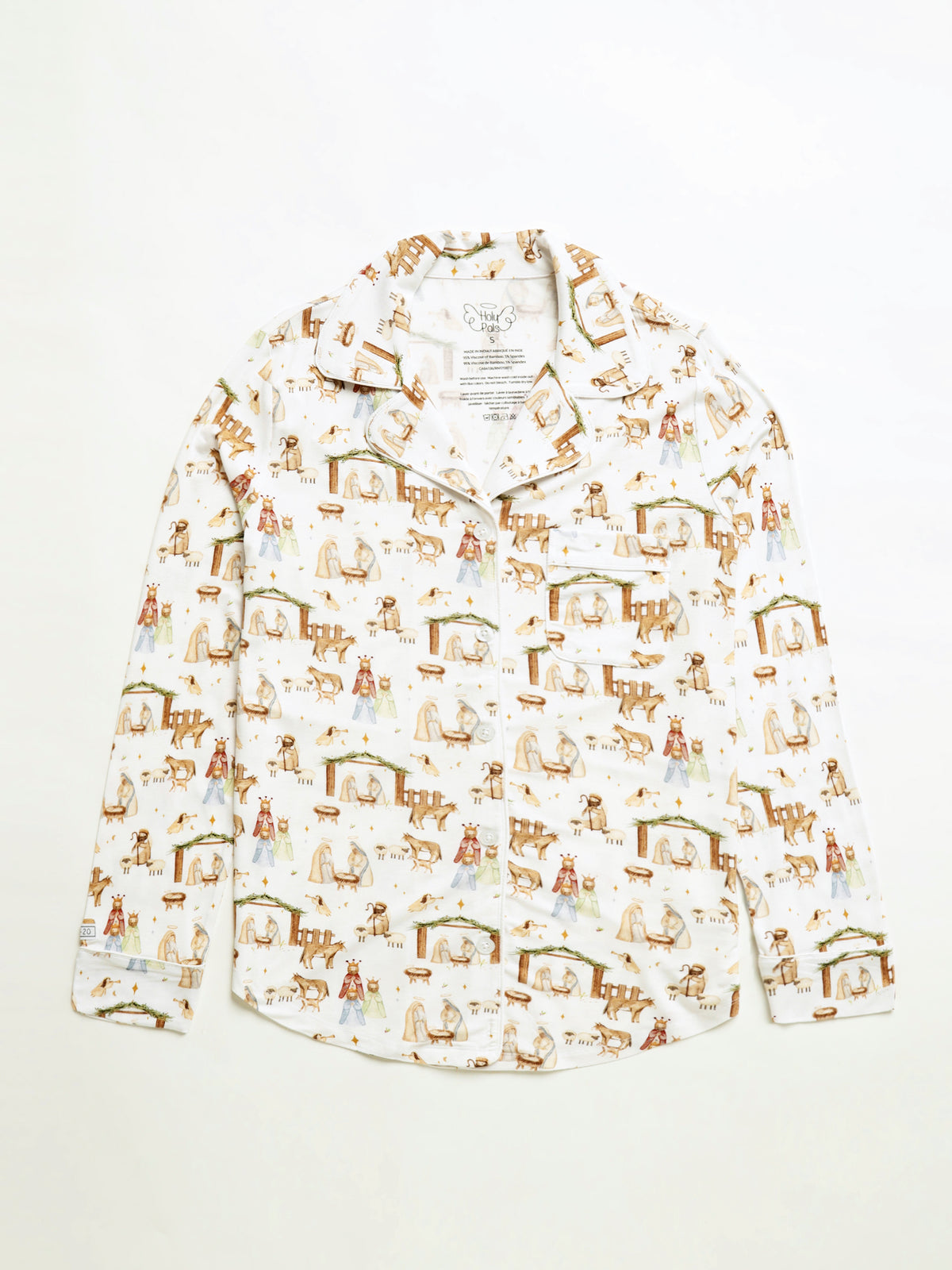 The First Noel Womens Notch Collar PJ Set Bamboo