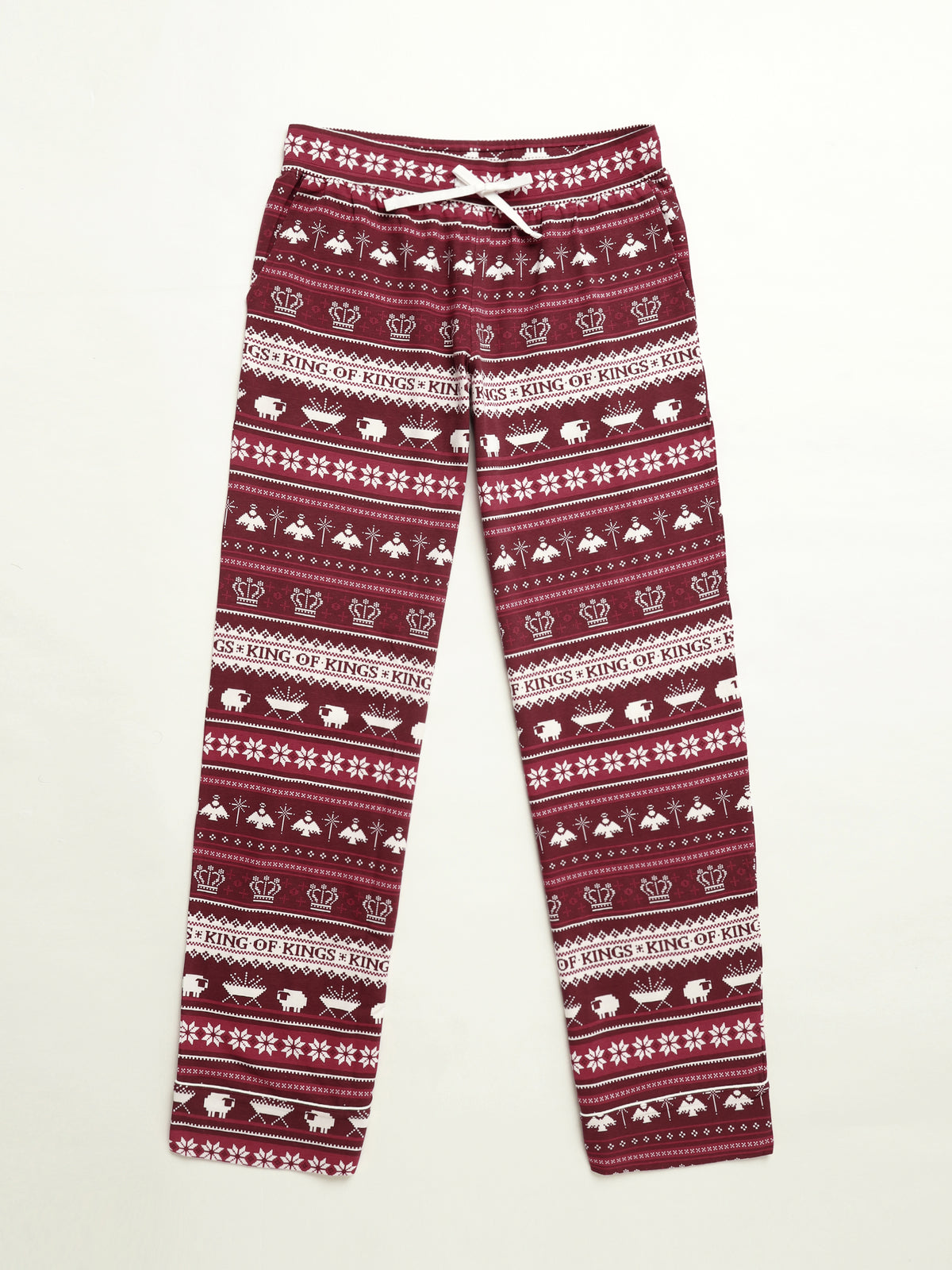 King of Kings Ruby Red Womens Notch Collar PJ Set Cotton