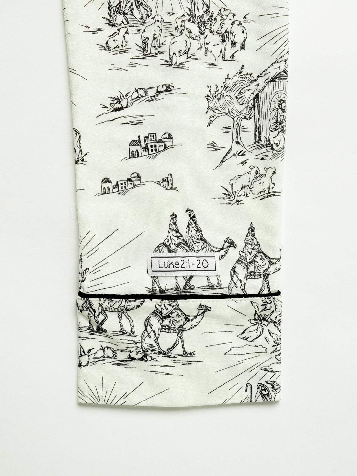 O Little Town of Bethlehem Womens Notch Collar PJ Set Cotton